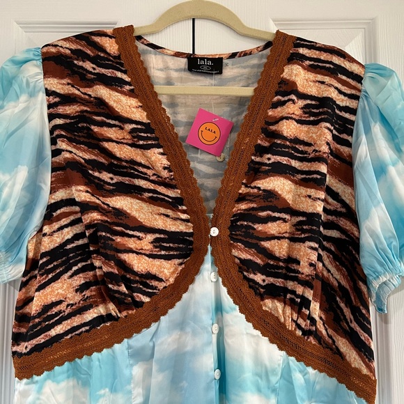 DRESSED IN LALA ORIGINAL: Serendipitous Dress in Tiger + Cloud - Picture 2 of 4